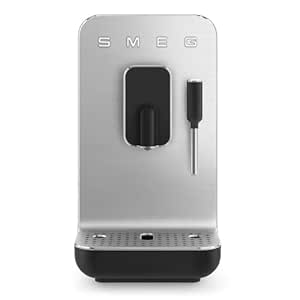 Smeg Automatic Coffee Machine, Original Italian Brand, One Touch Direct Bean to Cup, 6+ Hot & Cold Coffee Options, SS Steam Wand for Milk Coffee, Smart Touch Control, 19 Bar Pressure, BCC12BLMEU Black