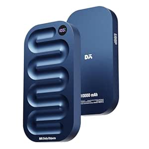 DailyObjects Loop Universal Aluminium Power Bank|10000 Mah|Fast Charging Output 20W | Compatible with Samsung/OnePlus/iPhone 12/13/14/15/16/17/Pro Max/Airpods|Pocket Size|LED Battery Display (Blue)