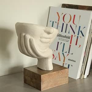 Ellementry Restive Face Ecomix Sculpture 32 cm Tall, Home Décor Showpiece Figurine for Living Room & Office, Modern Asthetic Tabletop Decorative Accent, Unique Gift Item for Shelf Decoration