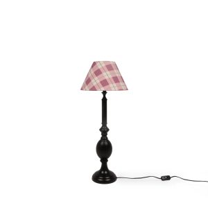 Cottage Bell Lampshade-Bougainvilleas checks(Small)